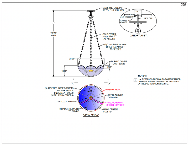 Custom Fabric Umbrella Pendants - Lux Lamp Shades