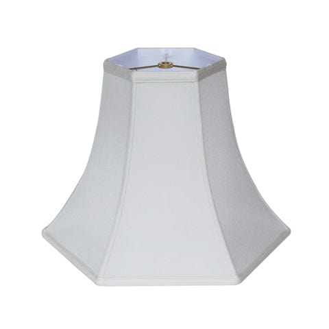 Deep Hexagonal Bell Supreme Satin Lamp Shade - Off White - Lux Lamp Shades