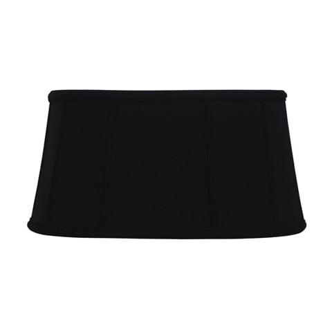 Shallow Drum Oval Anna Rayon Lamp Shade - Black Gold Lining - Lux Lamp Shades