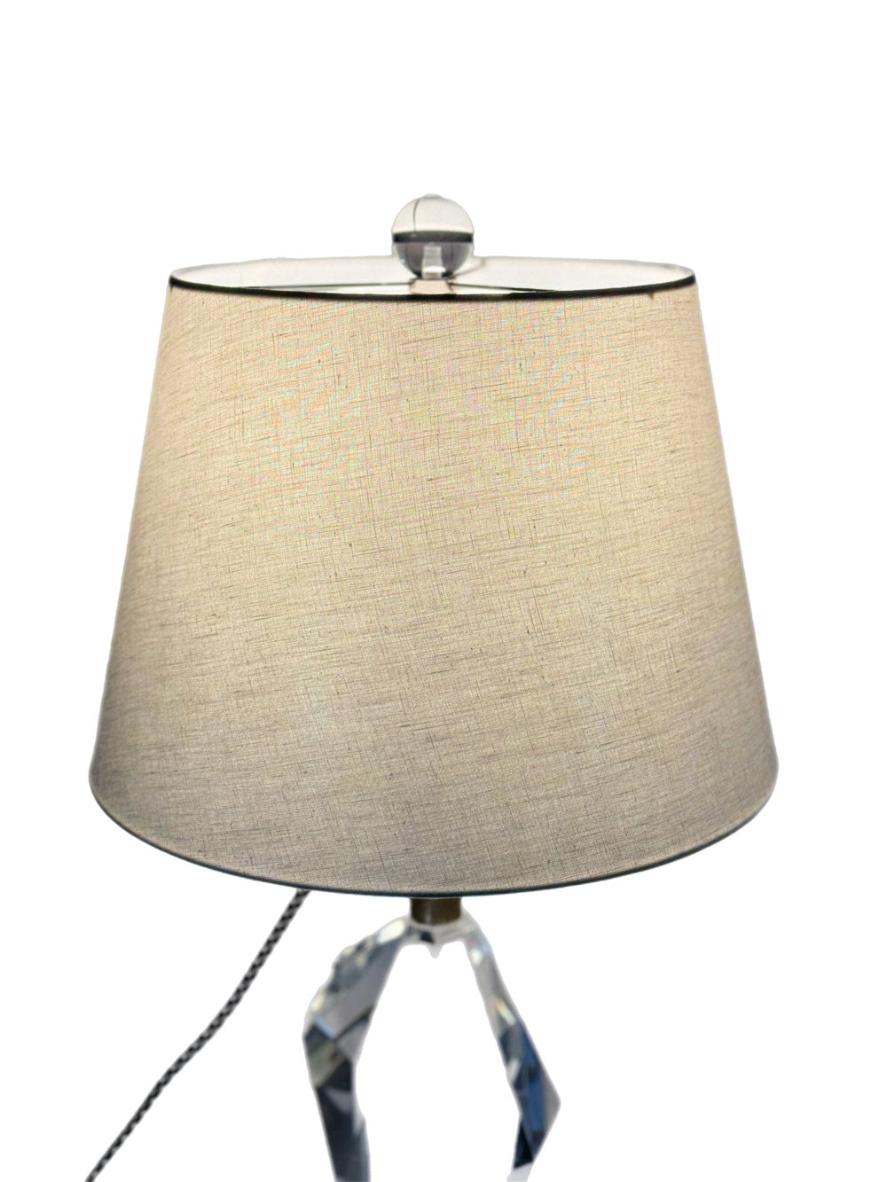 14" Cream Linen Hardback - Pembroke Chrome Spider no drop - Lux Lamp Shades