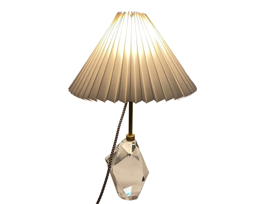 15" Natural white linen knife pleat lampshade, Bulb Clip Classic design - Lux Lamp Shades