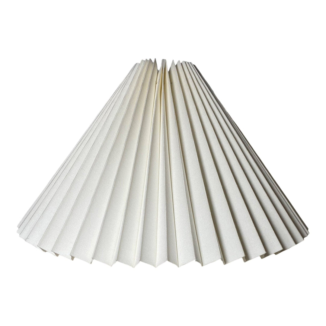 15" Natural white linen knife pleat lampshade & Chrome Stick Lamp - Lux Lamp Shades