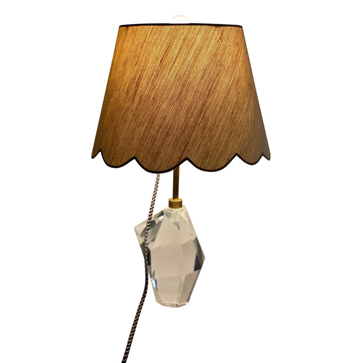 Beige Linen Shade Scalloped Shade - 4 sizes in stock - Lux Lamp Shades