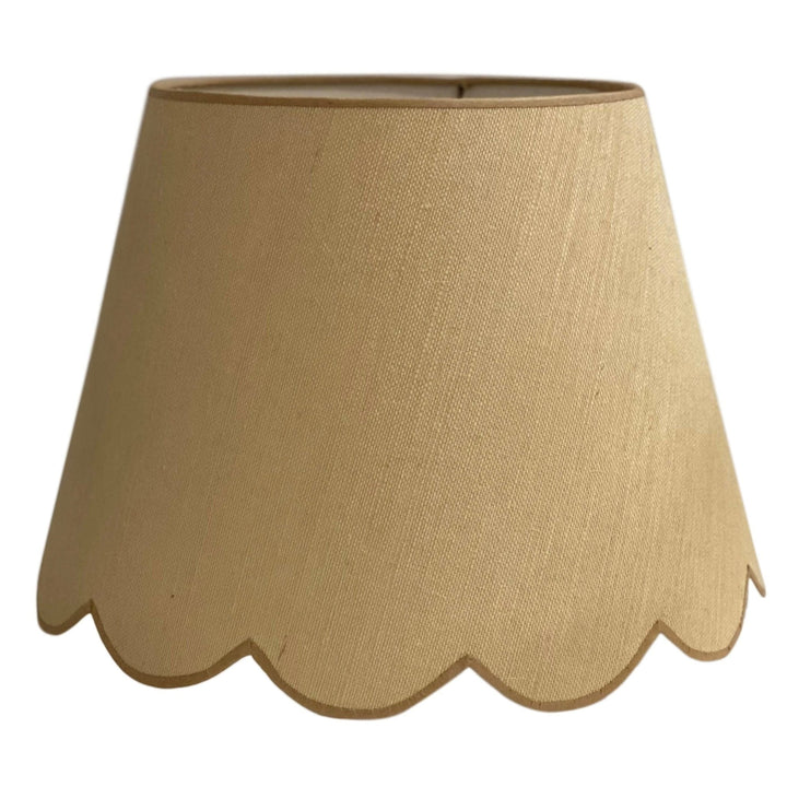 Beige Linen Shade Scalloped Shade - 4 sizes in stock - Lux Lamp Shades