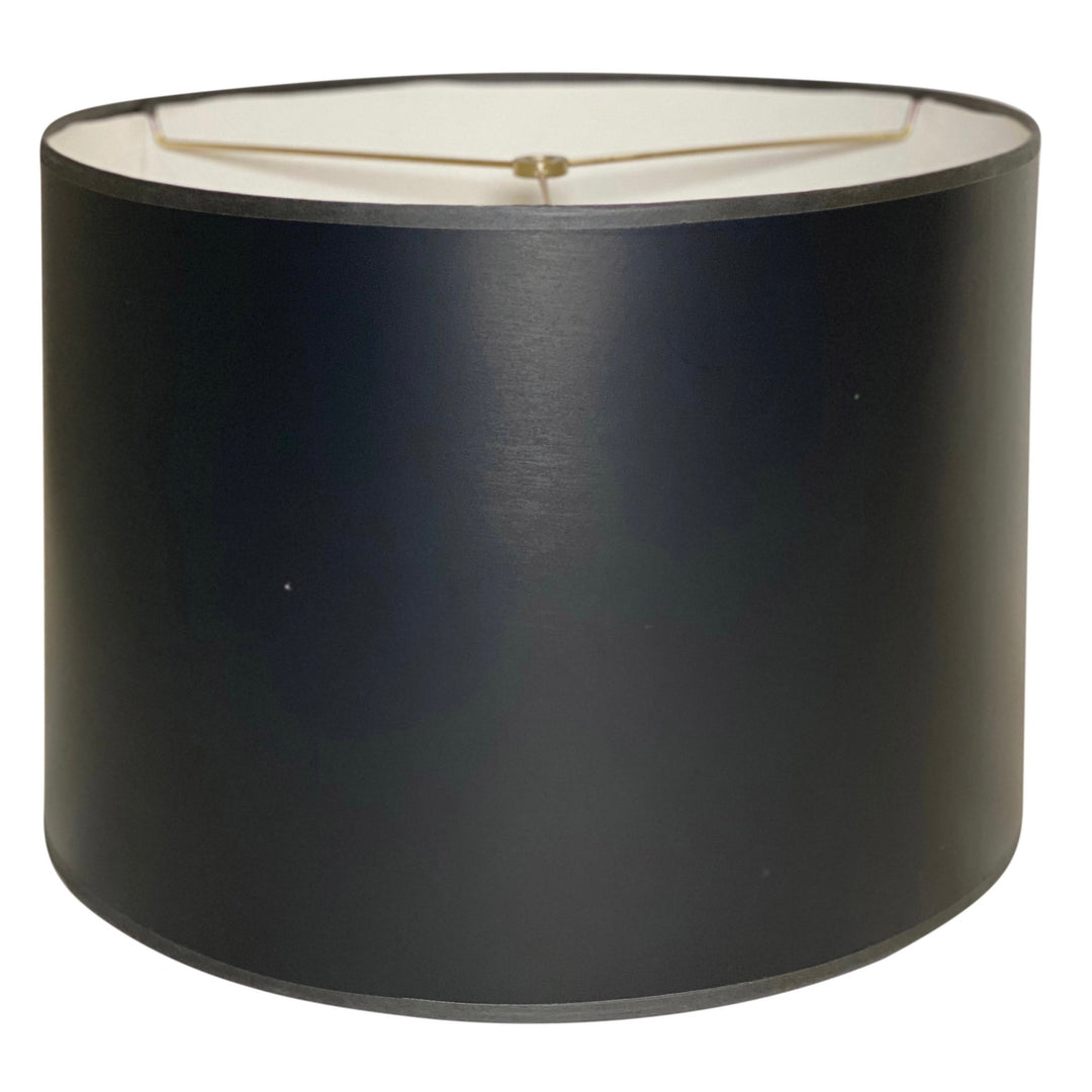 Black Paper Drum Hard-back Lamp Shade - Available in three sizes - Lux Lamp Shades