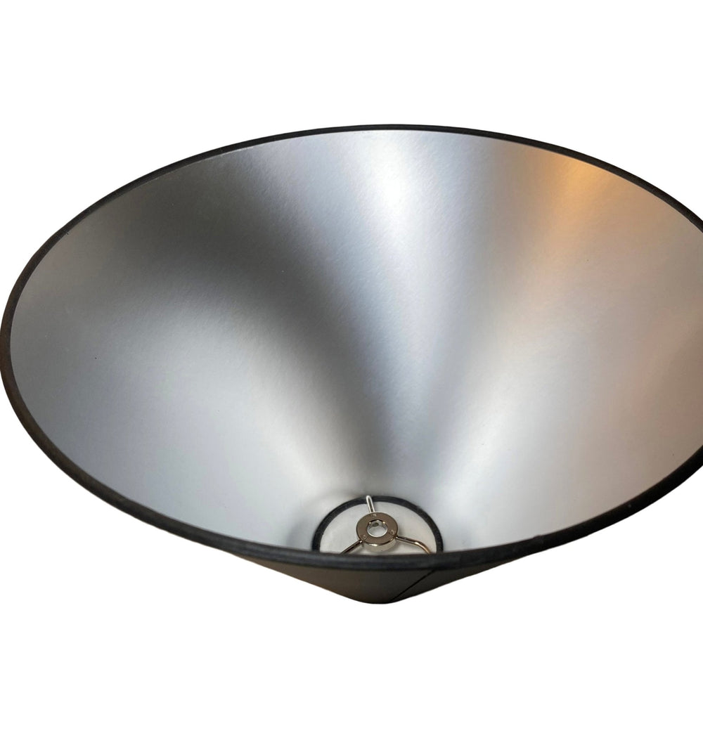 Black Paper with Silver interior Empire Hard-back Lamp Shade - Multiple Sizes + CUSTOM SIZES - Lux Lamp Shades