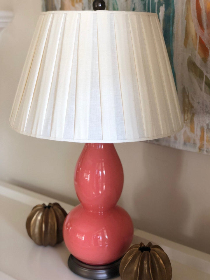 Box Pleat Linen Pembroke Lamp Shades Curated - Available in five sizes - Lux Lamp Shades