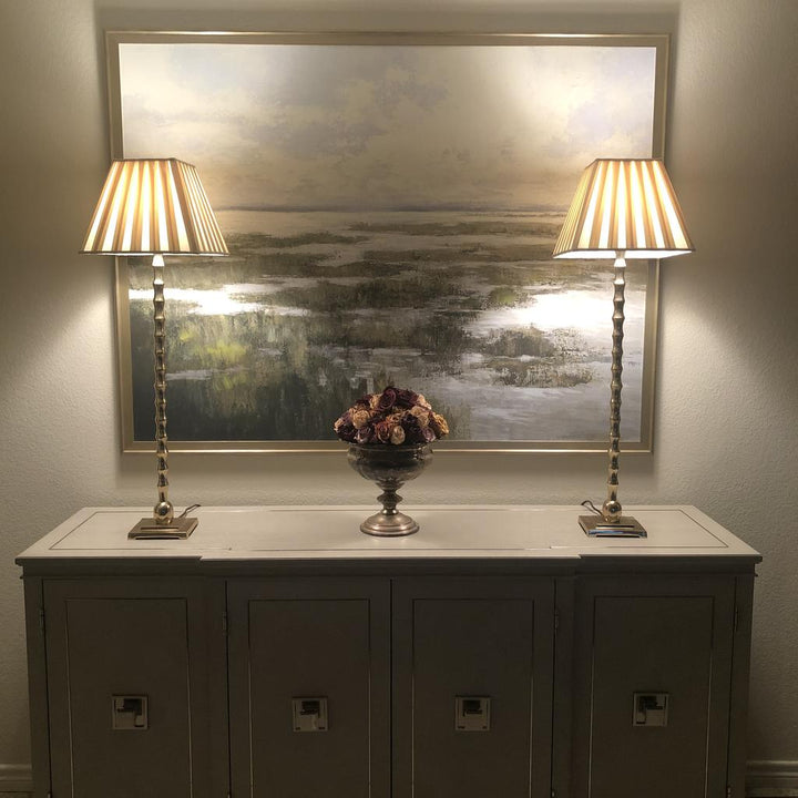 Box Pleat Square Silk Lamp Shades - Available in two sizes - Lux Lamp Shades