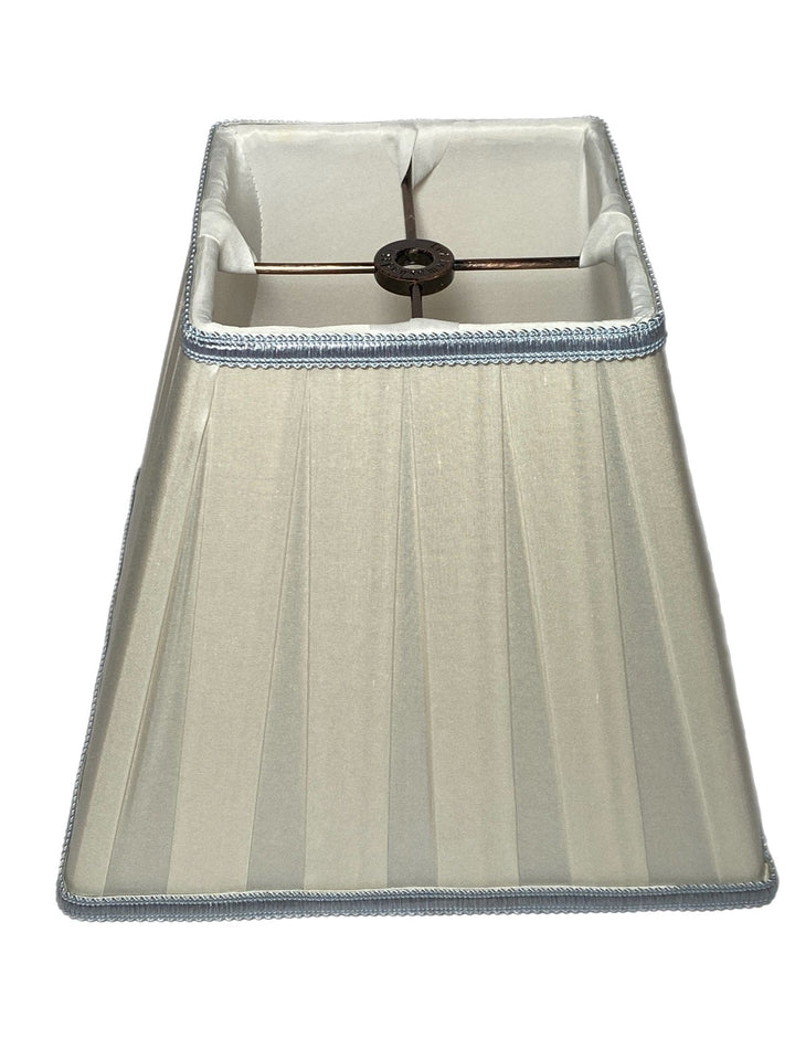 Box Pleat Square Silk Lamp Shades - Available in Two Sizes + Add Silk Gimp - Lux Lamp Shades