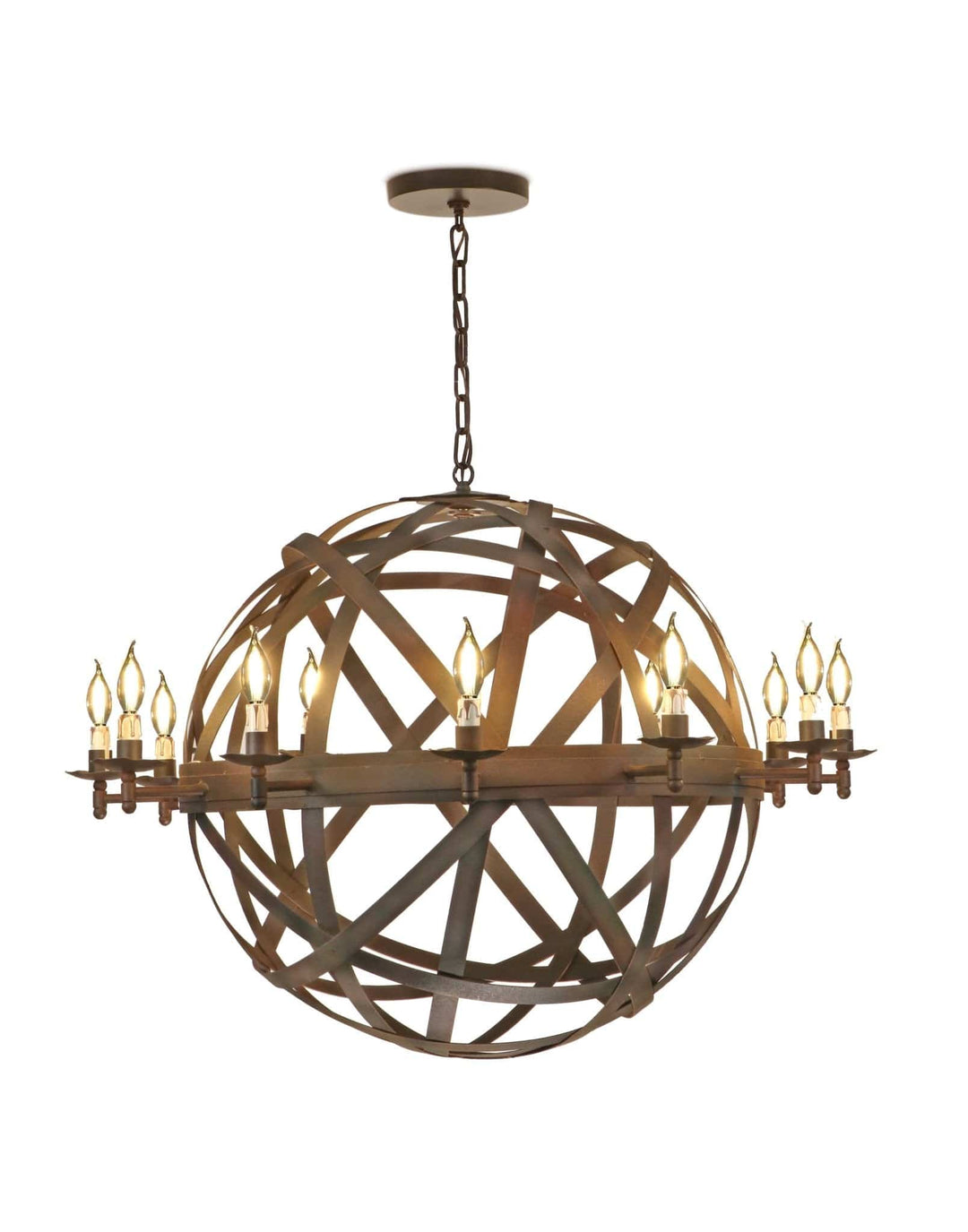 Custom Made Metal Pendant 42" diameter x 30" height (1) in stock - Lux Lamp Shades