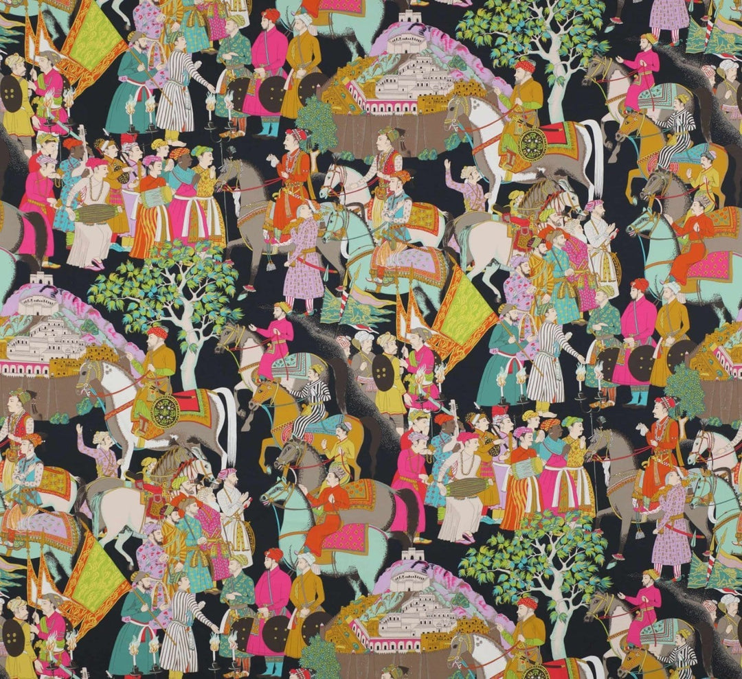 Hardback Drum Shade made with Dara material by Manuel Canovas - Lux Lamp Shades