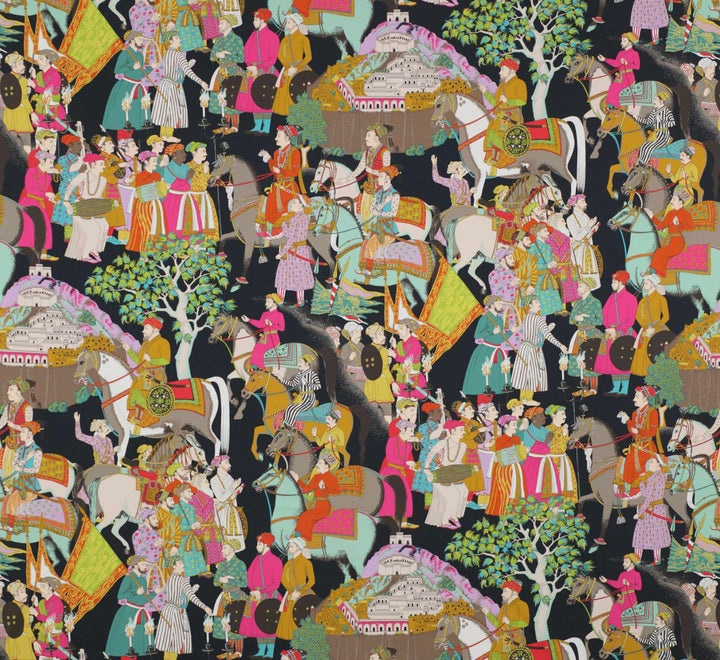 Hardback Drum Shade made with Dara material by Manuel Canovas - Lux Lamp Shades