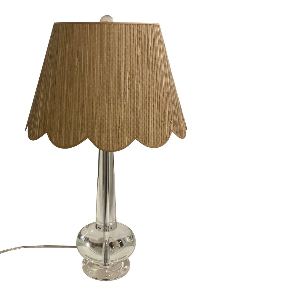 Scalloped Grasscloth Hardback Shade 16" and 18" available - Lux Lamp Shades