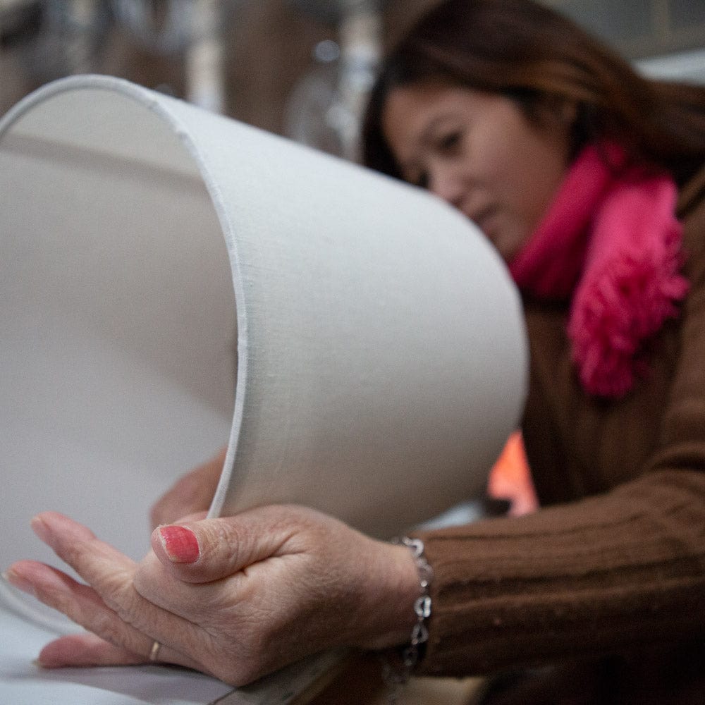 lady hand making lamp shade