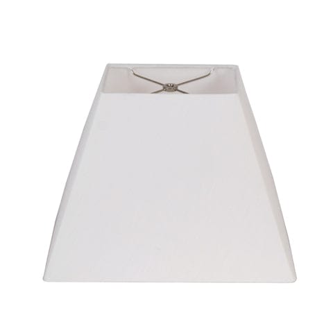 Basic Rectangle Hand Rolled Edge Hard Back Fine Linen Lamp Shade - White - Lux Lamp Shades