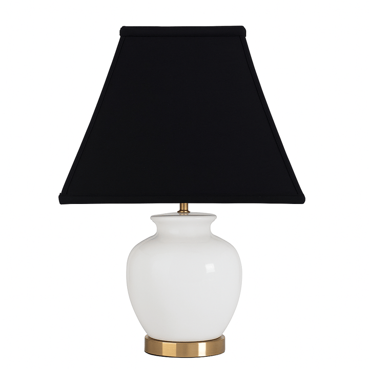 Basic Square Anna Rayon Lamp Shade - Black Gold Lining - Lux Lamp Shades