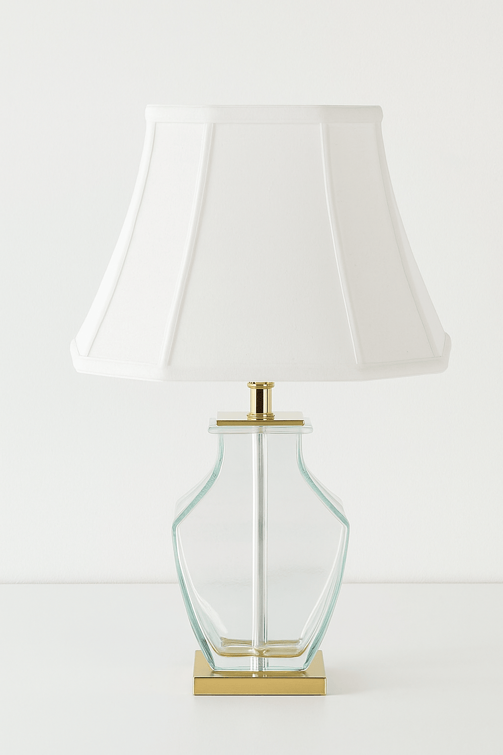 Basic Square Bell Fine Linen Lamp Shade - White - Lux Lamp Shades