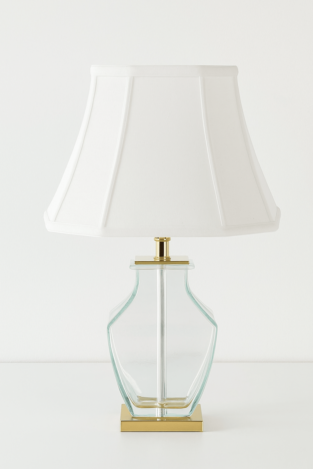 Basic Square Bell Fine Linen Lamp Shade - White - Lux Lamp Shades