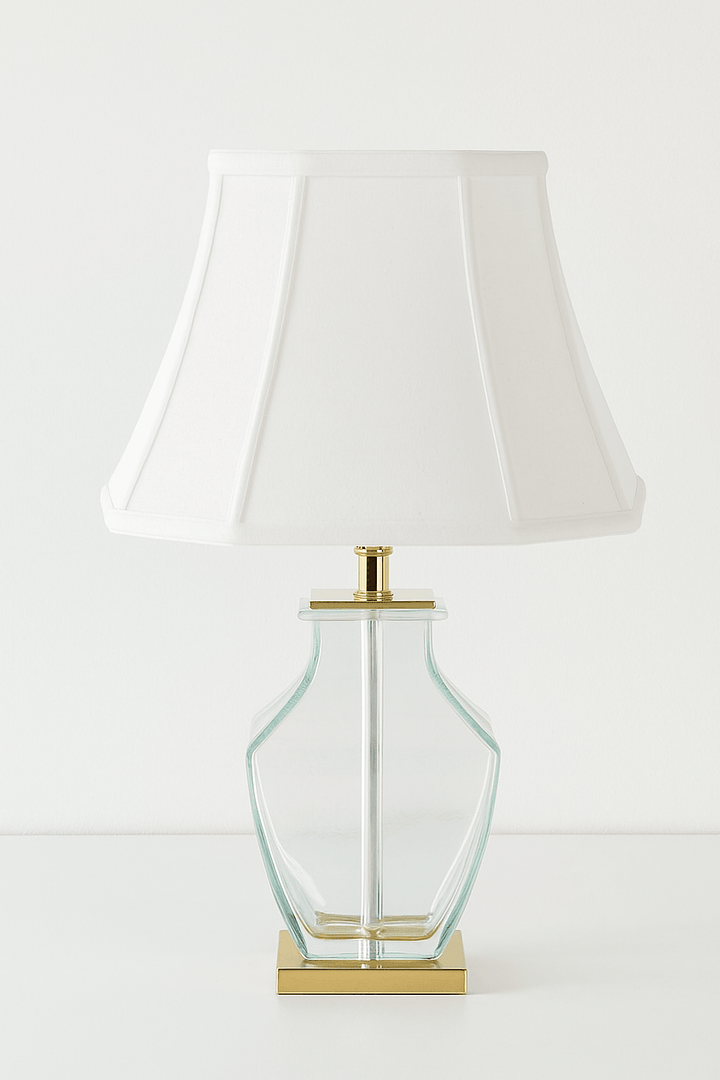 Basic Square Bell Fine Linen Lamp Shade - White - Lux Lamp Shades