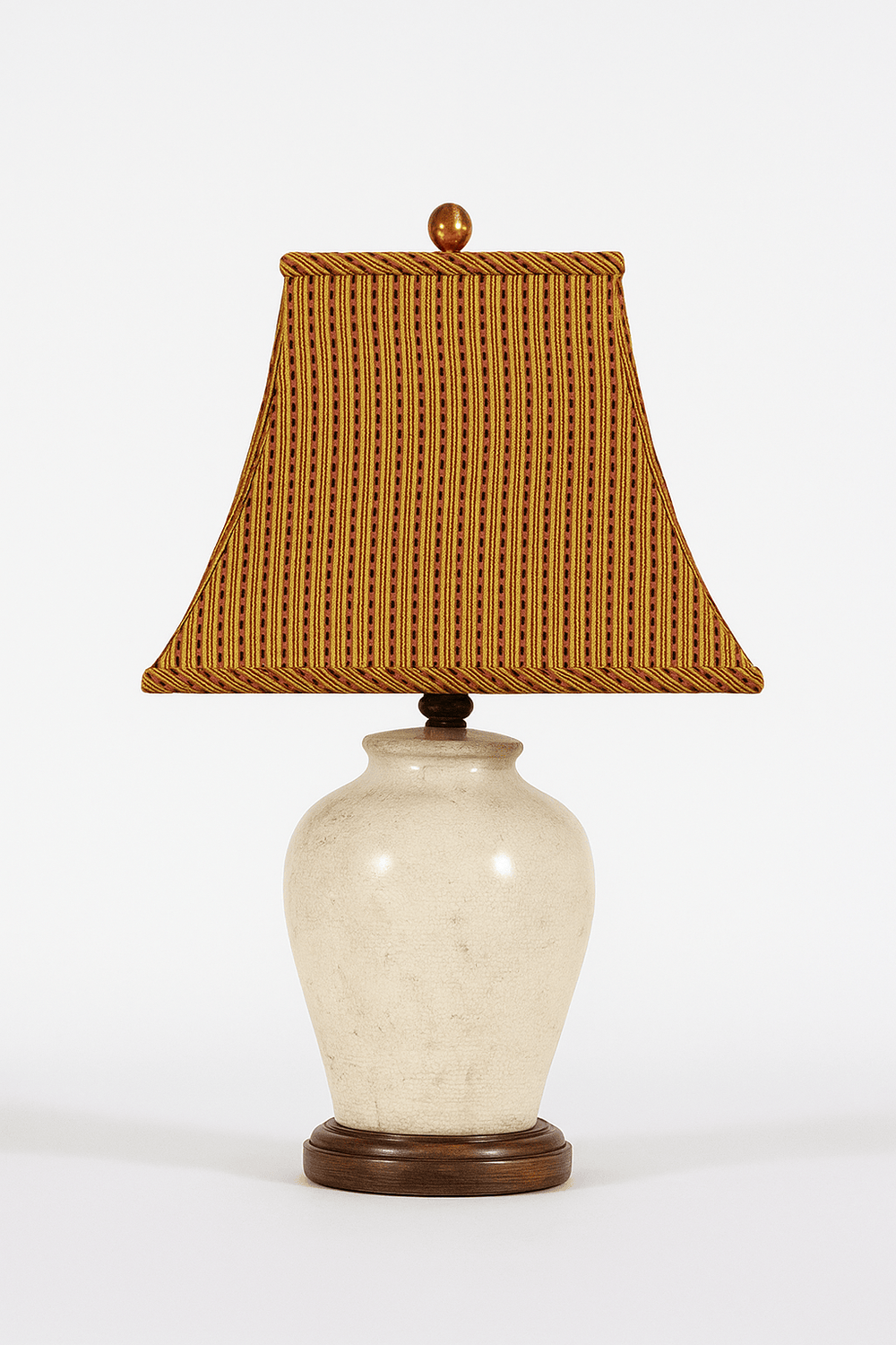 Basic Square Bell Prints Lamp Shade - Red Dot Strips - Lux Lamp Shades