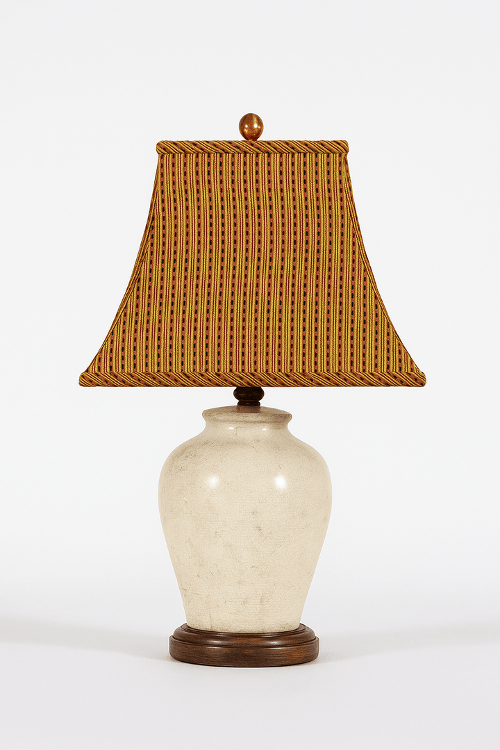 Basic Square Bell Prints Lamp Shade - Red Dot Strips - Lux Lamp Shades