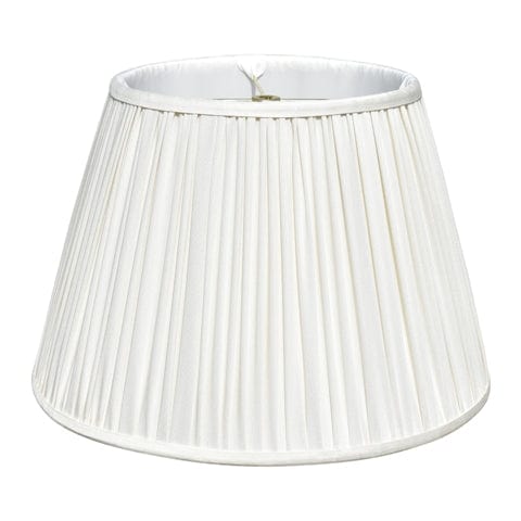 Brit. Empire Hand Shirred Pleats Anna Rayon Lamp Shade - Egg Shell - Lux Lamp Shades