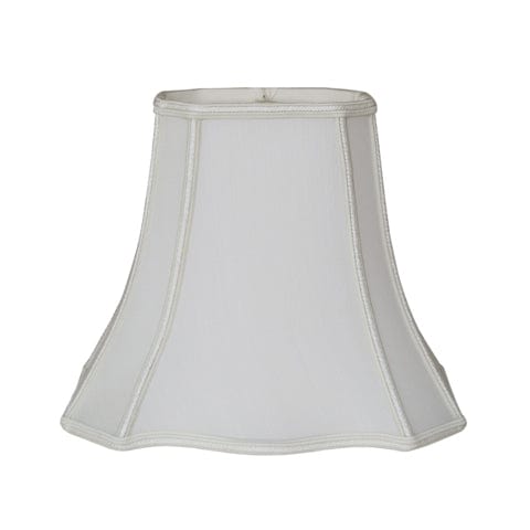 Clover Rectangle Bell with Braided Trim 100% Pongee Silk Lamp Shade - Egg Shell - Lux Lamp Shades