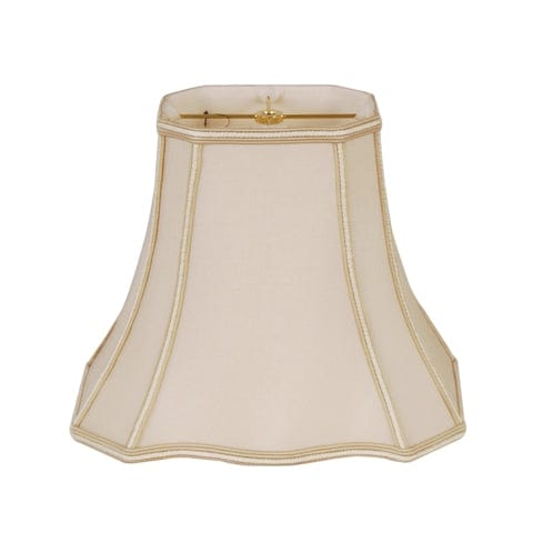 Clover Rectangle Bell with Braided Trim 100% Pongee Silk Lamp Shade - Sand - Lux Lamp Shades