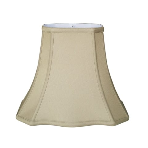 Clover Rectangle Bell with Braided Trim Anna Rayon Lamp Shade - Coffee - Lux Lamp Shades