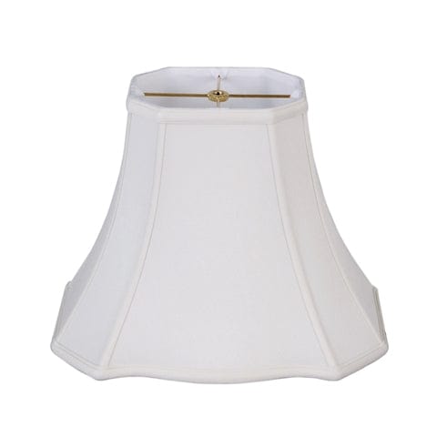 Clover Rectangle Bell with Braided Trim Supreme Satin Lamp Shade - Natural White - Lux Lamp Shades