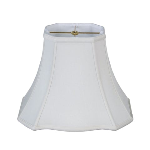 Clover Rectangle Bell with Braided Trim Supreme Satin Lamp Shade - Off White - Lux Lamp Shades