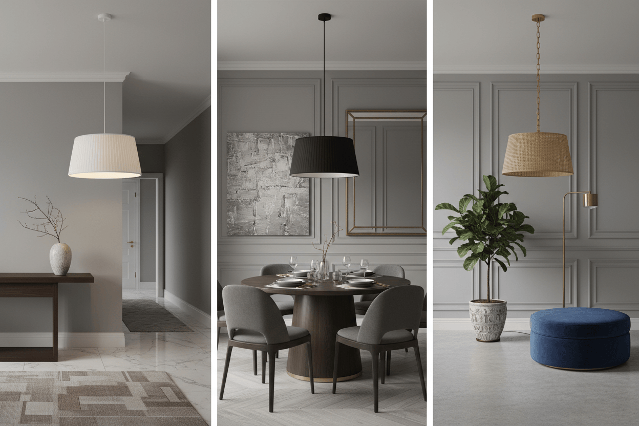 Collage of three different Mutare pendant styles