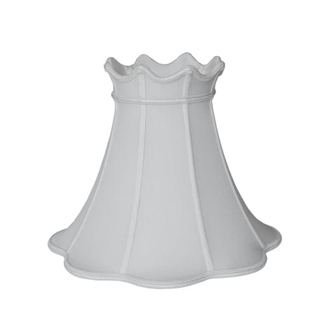 Crowned Bell (Braided Trim) 100% Pongee Silk Lamp Shade - Egg Shell - Lux Lamp Shades