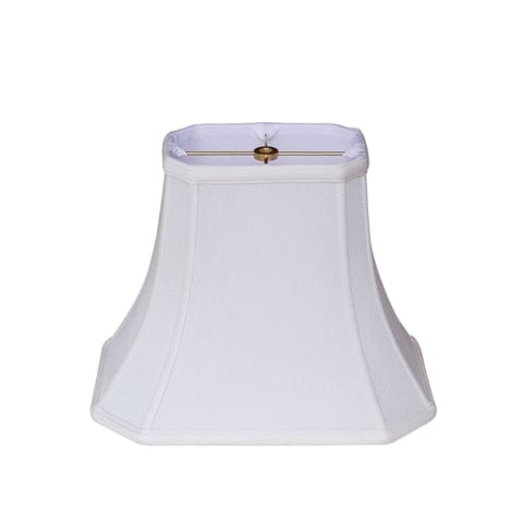 Cut Corner Rectangle Bell Supreme Satin Lamp Shade - White - Lux Lamp Shades
