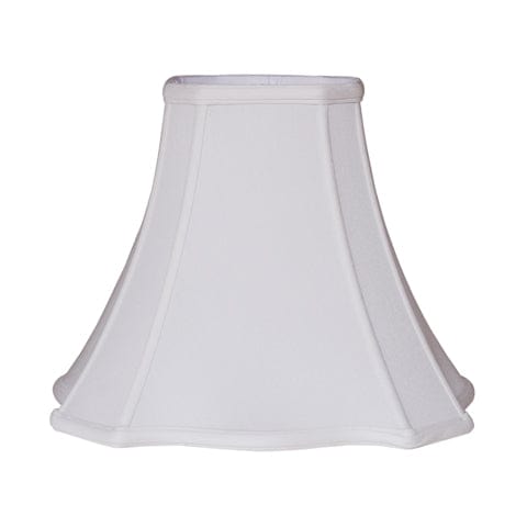 Cut Corner Scallop Square Bell Supreme Satin Lamp Shade - Natural White - Lux Lamp Shades