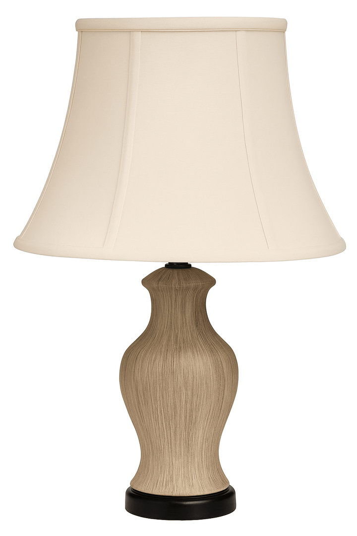 Cut Corner Scallop Square Bell Supreme Satin Lamp Shade - Off White - Lux Lamp Shades