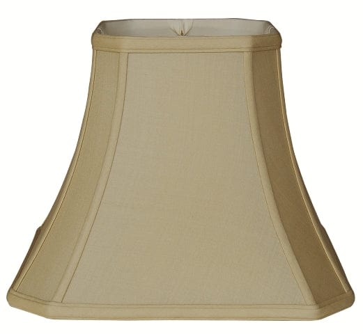 Cut Corner Square Bell (High Size Corner to Corner) 100% Pongee Silk Lamp Shade - Champagne - Lux Lamp Shades