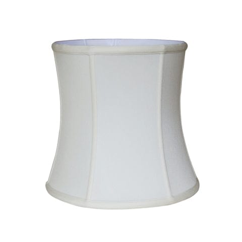 Deep Cylinder Retro Drum Supreme Satin Lamp Shade - Off White - Lux Lamp Shades