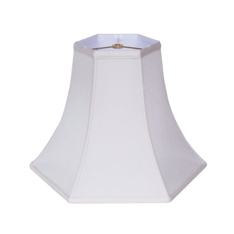 Deep Hexagonal Bell Supreme Satin Lamp Shade - White - Lux Lamp Shades