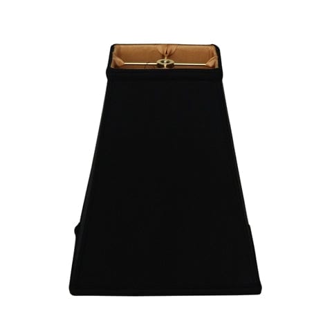 Deep Oblong Anna Rayon Lamp Shade - Black Gold Lining - Lux Lamp Shades
