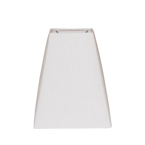 Deep Oblong Hand Rolled Edge Hard Back Fine Linen Lamp Shade - White - Lux Lamp Shades