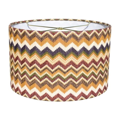 Drum Zigzag Hard Back Acrylic Lamp Shade - Coffee - Lux Lamp Shades
