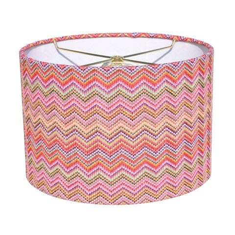 Drum Zigzag Hard Back Acrylic Lamp Shade - Red - Lux Lamp Shades