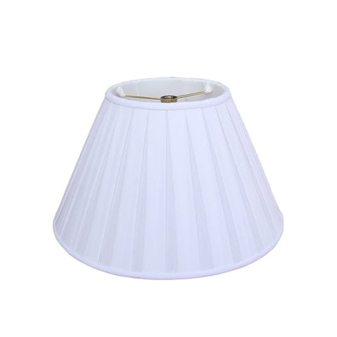 Empire Flare Space Box Hand Pleated Anna Rayon Lamp Shade - White - Lux Lamp Shades