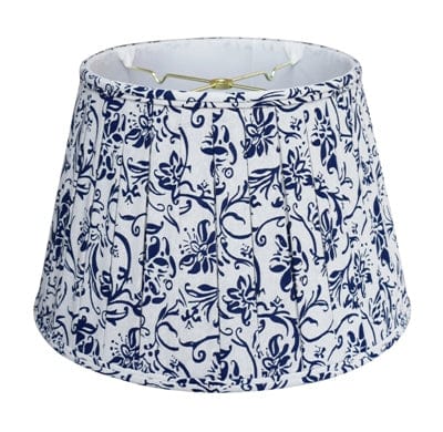 European Empire English Pleat Linen & Cotton Lamp Shade - Blue White - Lux Lamp Shades