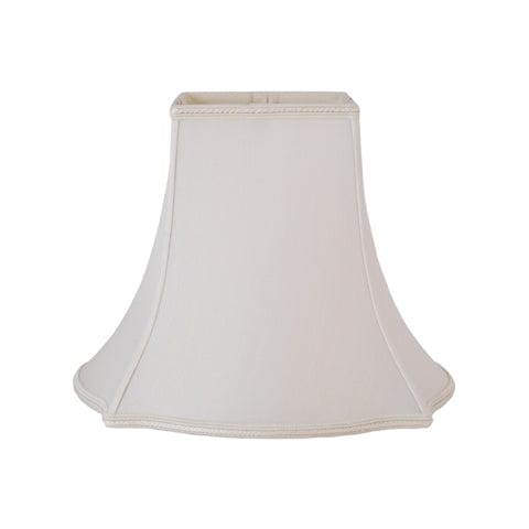 Fancy Bottom Bell Square (Braided Trim) 100% Pongee Silk Lamp Shade - Egg Shell - Lux Lamp Shades