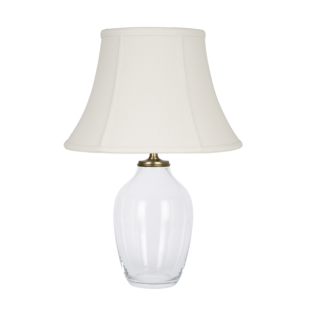 Fancy Bottom Bell Square (Braided Trim) 100% Pongee Silk Lamp Shade - Egg Shell - Lux Lamp Shades