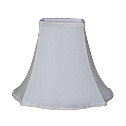 Fancy Bottom Bell Square (Braided Trim) 100% Pongee Silk Lamp Shade - Oyster - Lux Lamp Shades