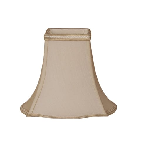 Fancy Bottom Bell Square (Braided Trim) 100% Pongee Silk Lamp Shade - Sand - Lux Lamp Shades