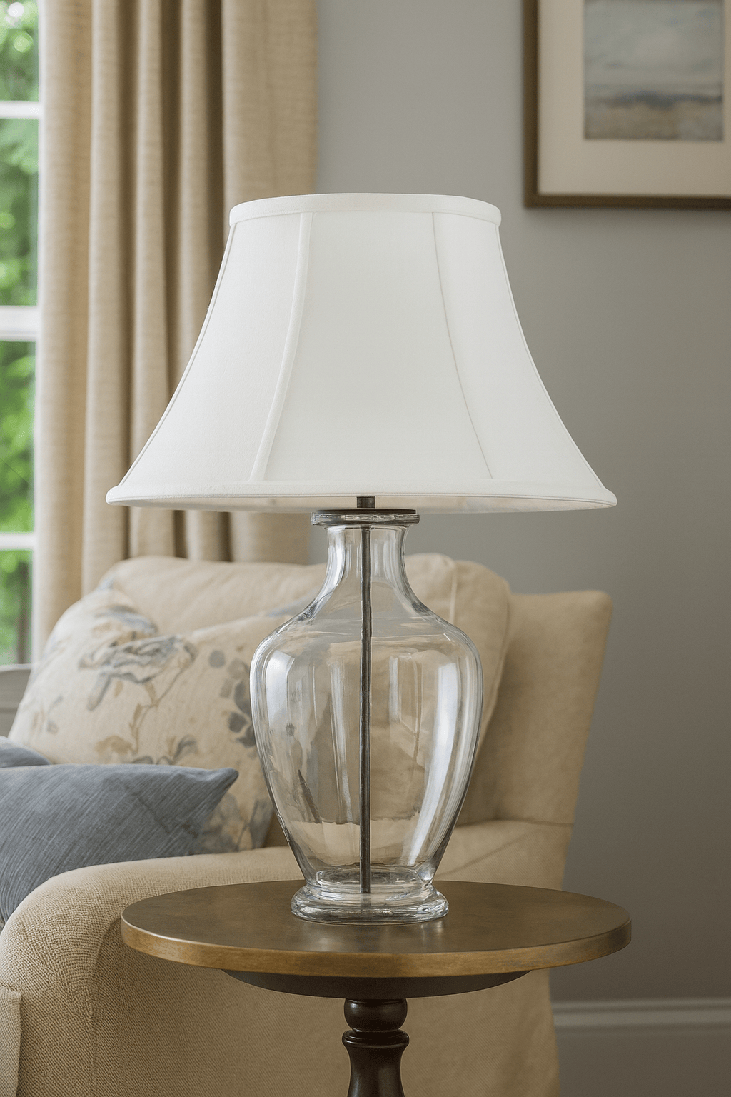 Fancy Oval Supreme Satin Lamp Shade - Off White - Lux Lamp Shades